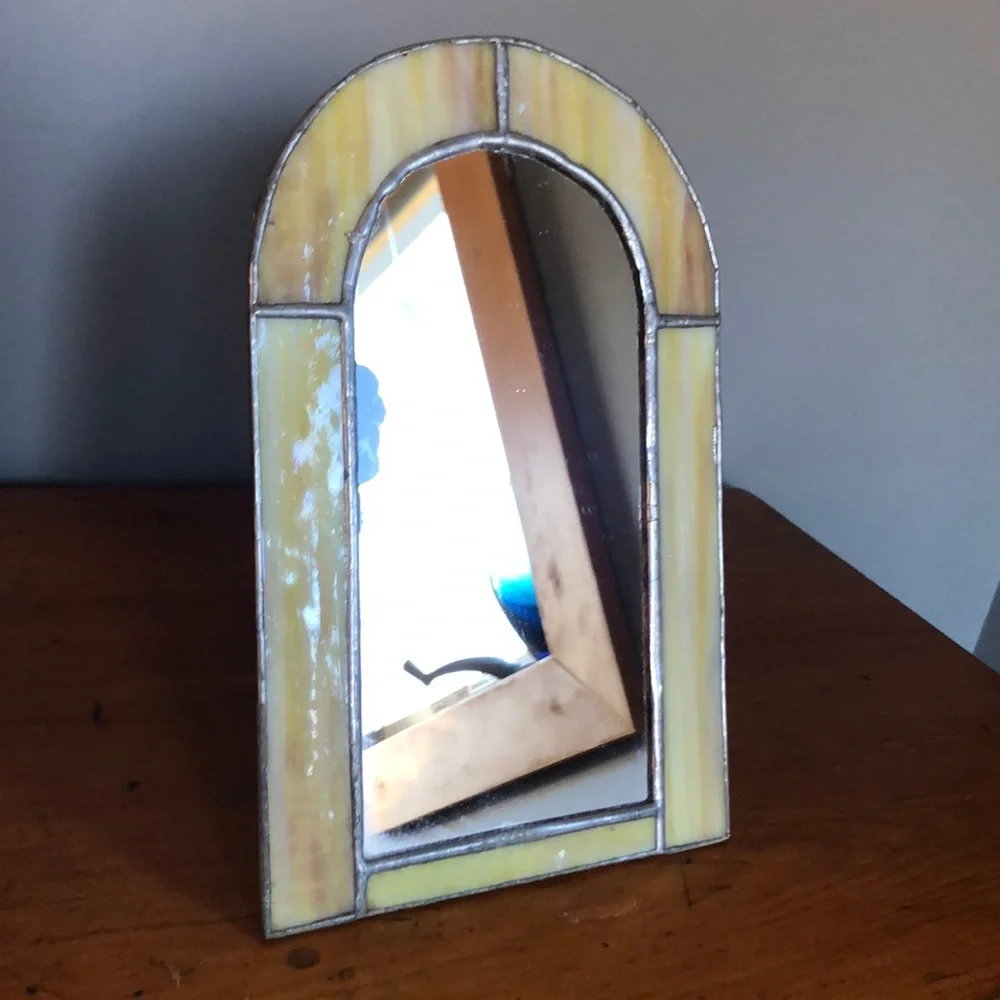 Vintage Stained Glass Vanity Mirror